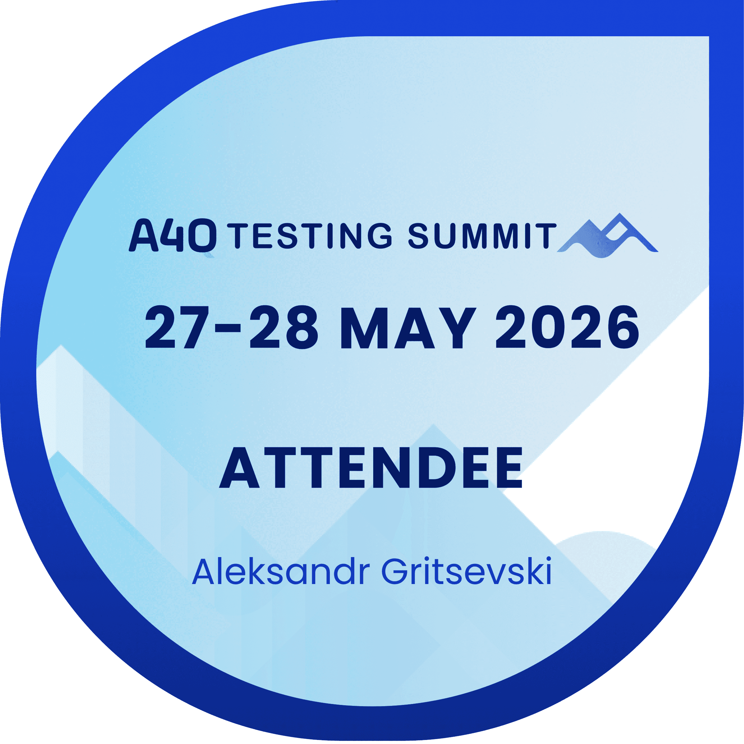 A4Q Testing Summit 2026 - Attendance Badge Certificate0