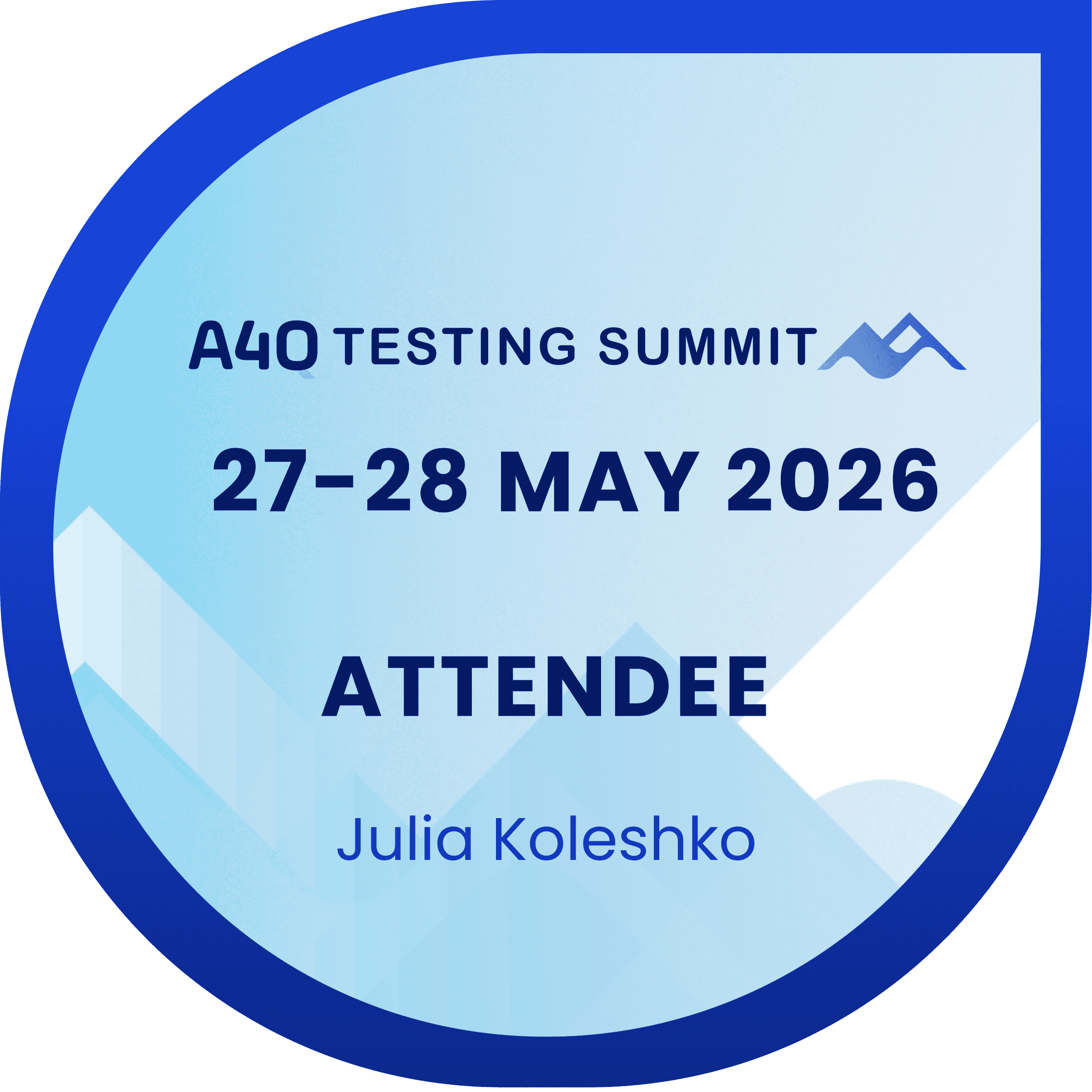 A4Q Testing Summit 2026 - Attendance Badge Certificate0